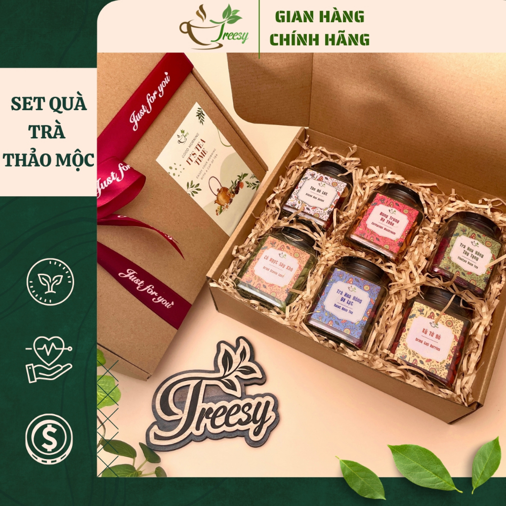 [HOẢ TỐC] Set Quà Trà thảo mộc (kèm túi, thiệp) làm quà tặng người thương yêu - Quà Tết, Quà 20/10, Quà 20/11, Quà 8/3