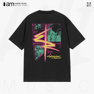 Áo thun Unisex Cyberpunk: Edgerunners Digital Art Oversized 100% Cotton ngắn tay