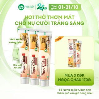 Bộ 3 tuýp Kem đánh răng dược liệu Ngọc Châu Truyền thống 170g