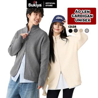  Áo Len Unisex Kéo Khóa Cardigan SUKIYA Sợi Dày Dặn Mềm Mại Chống Lạnh và Giữ Ấm AL117 