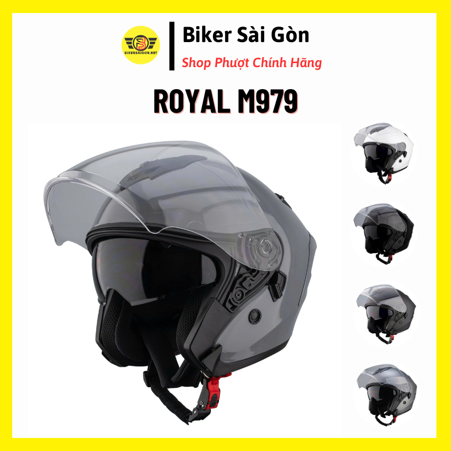 Mũ Bảo Hiểm 3/4 Royal M979 (ROC 09) 2 Kính Chính Hãng - Bikersaigon