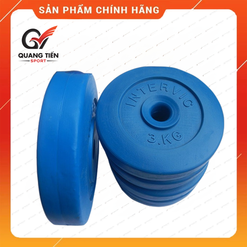 Tạ đĩa bánh đĩa nhựa 3kg 5 kg 7 kg 10 kg giá rẻ tại Hà nội (giá 1 bánh tạ)