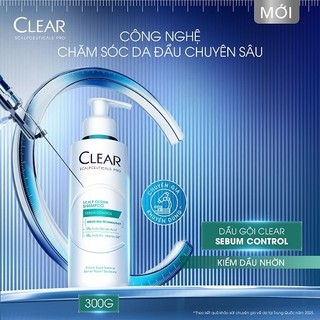   MỚI  Dầu gội kiềm dầu nhờn Clear Scalpceuticals Pro Sebum Control 300G 