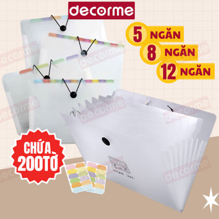  Túi đựng tài liệu A4 Decorme basic lucky radio tệp đựng tài liệu nhiều ngăn kẹp file văn phòng phẩm 