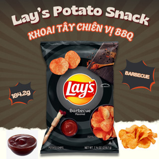   Hàng Mỹ  Bánh snack Khoai tây chiên Lay's BBQ 184.2g HSD: 05.2026 