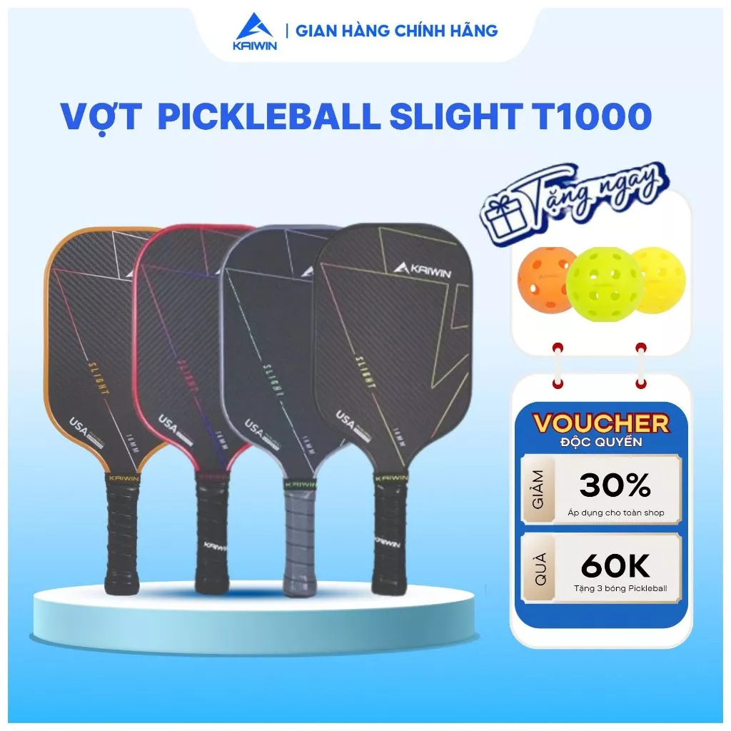 Vợt Pickleball Kaiwin SLIGHT T1000 – Vợt Thể Thao Chất Lượng Cao, Nhẹ, Bền, Đánh Êm