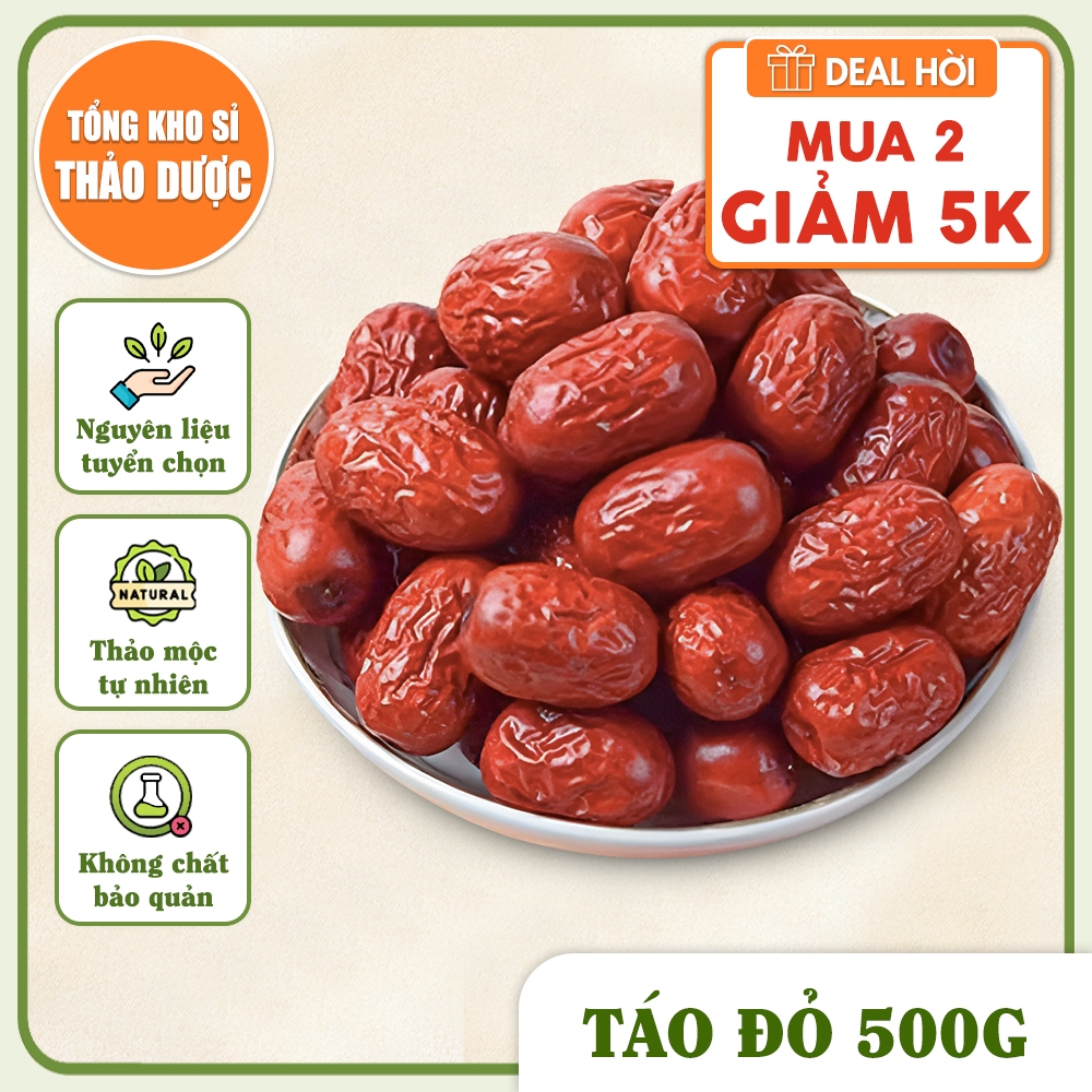 Táo đỏ Hàn Quốc 500g, dày thịt, hạt nhỏ, vị ngọt, dùng pha trà, hầm canh, ăn vặt, tốt cho sức khỏe