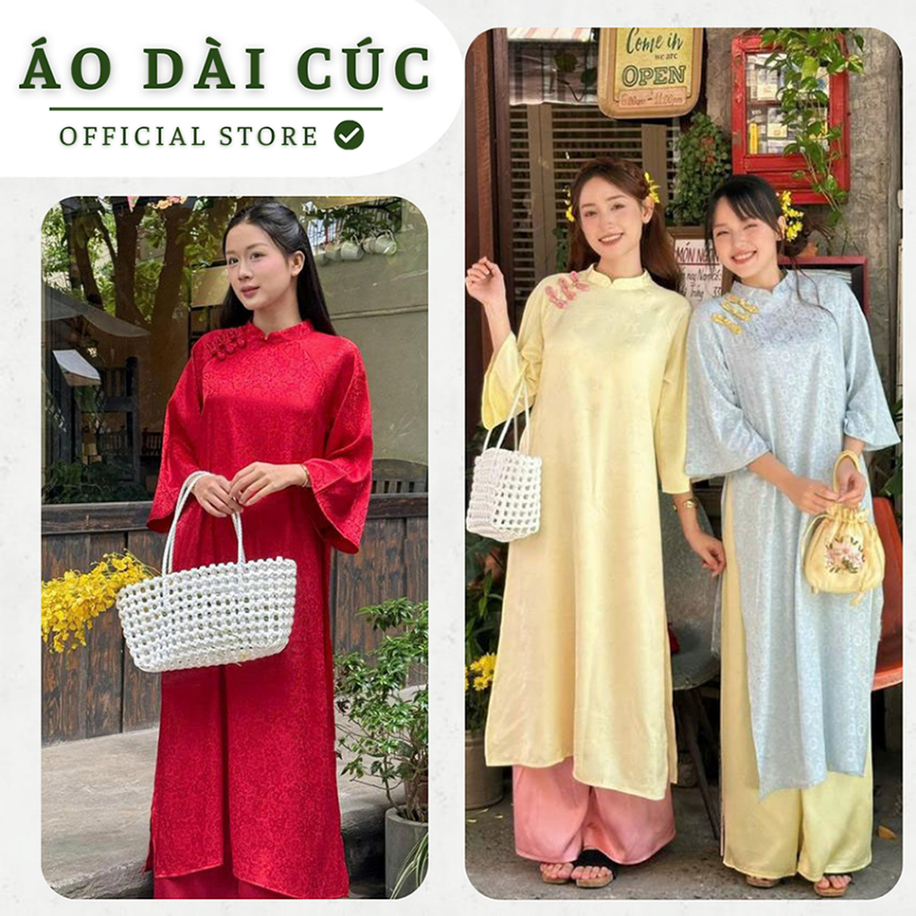 Áo dài cách tân dáng suông Cơ Uyển , dịu dàng nữ tính phù hợp với các dịp lễ tết - Áo Dài Cúc | BigBuy360 - bigbuy360.vn