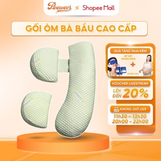 Gối Ôm Bà Bầu Cao Cấp PeeWees 2 Trong 1 Thiết Kế Thông Minh, Giảm Tối Đa Đau Lưng, Nâng Đỡ Bụng Giúp Mẹ Bầu Ngủ Ngon