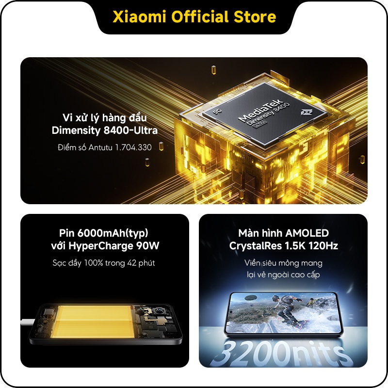 [Điện thoại thông minh] POCO X7 Pro 5G (8+256GB | 12+256G) | Màn hình 6.67" 120Hz AMOLED | D8400-Ultra | Camera 50MP OIS | BigBuy360 - bigbuy360.vn