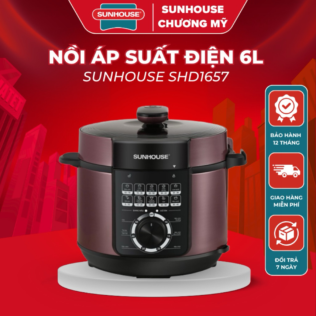 Nồi áp suất điện Sunhouse SHD1657 dung tích 6 lít