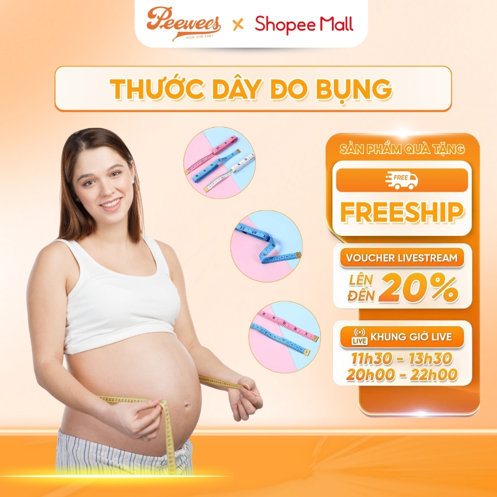 Thước Dây Theo Dõi Vòng Bụng Cho Mẹ Bầu PeeWees Giúp Mẹ Bầu Kiểm Soát Số Đo Vòng Bụng Trong Suốt Thai Kỳ