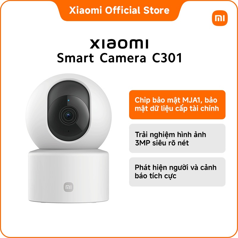 Xiaomi Smart Camera C301 | Trải nghiệm hình ảnh 3MP siêu rõ nét | Bảo mật dữ liệu cấp tài chính | Gimbal kép có khả năng