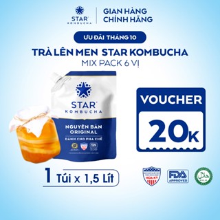 Star Kombucha 1.5L – Túi Vị Nguyên Bản, Trà Lên Men Tự Nhiên Detox & Pha Chế Tiện Lợi