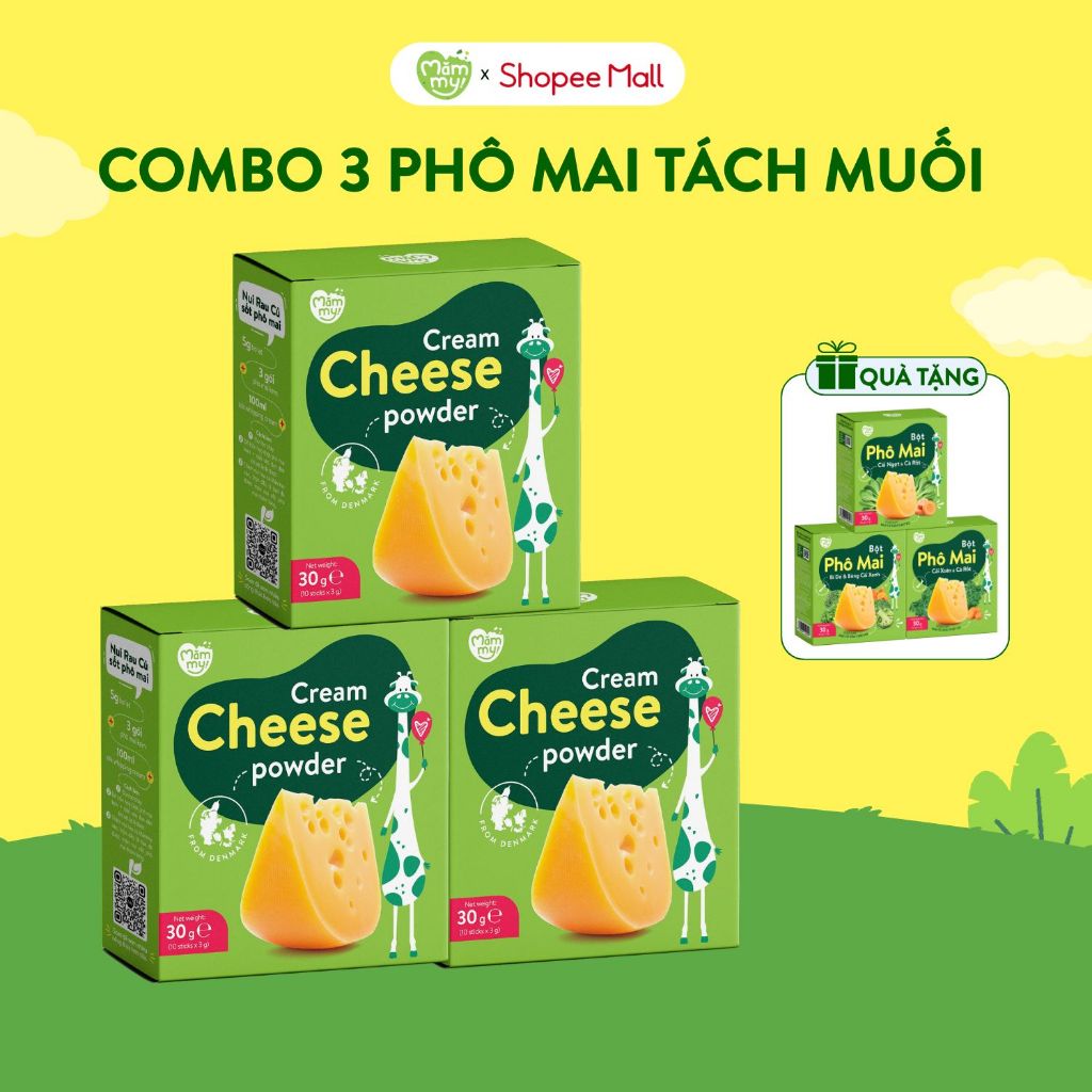 Bột phô mai tách muối Mămmy vị rau củ dùng cho bé từ 6 tháng tuối