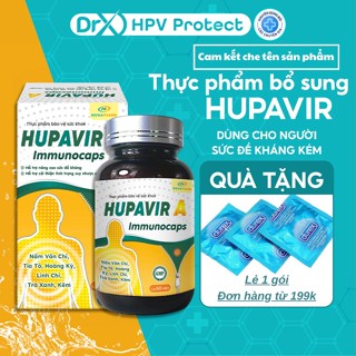 [Đào Thải HPV] Viên Uống HUPAVIR A Immunocaps Hỗ Trợ HPV, Sùi Mào Gà dùng cho người sức đề kháng kém- Hộp 60viên và 30v