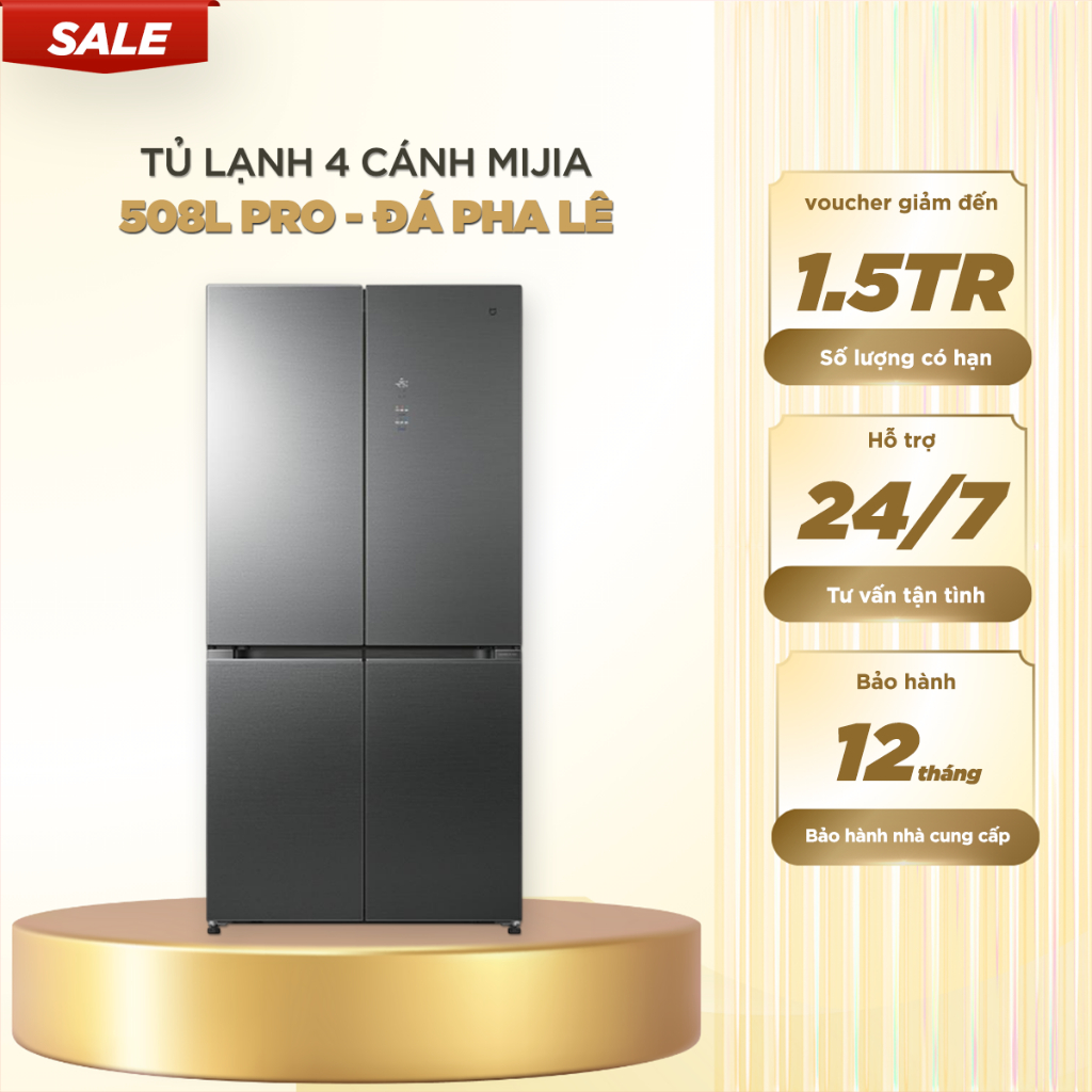  Tủ lạnh 4 cánh Xiaomi Mijia 508L Pro 2025 BCD-508WTGBI – Phiên bản đá pha lê 