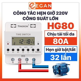  Công tắc hẹn giờ bật tắt điện 220V PINGRON HG80 công suất lớn 80A phù hợp mọi thiết bị 