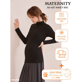 Áo len bầu cao cấp cho mẹ MEYBE giữ nhiệt tốt cổ cao trơn mặc hàng ngày - MBE7161
