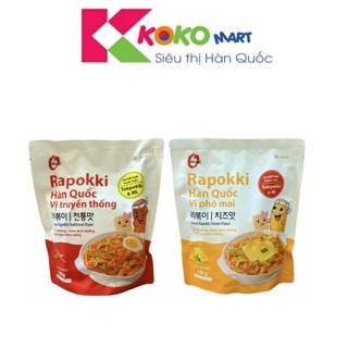 Tokbokki và Mì Tôm (Rapokki) Hàn Quốc Vị Phô Mai & Vị Truyền Thống 146g
