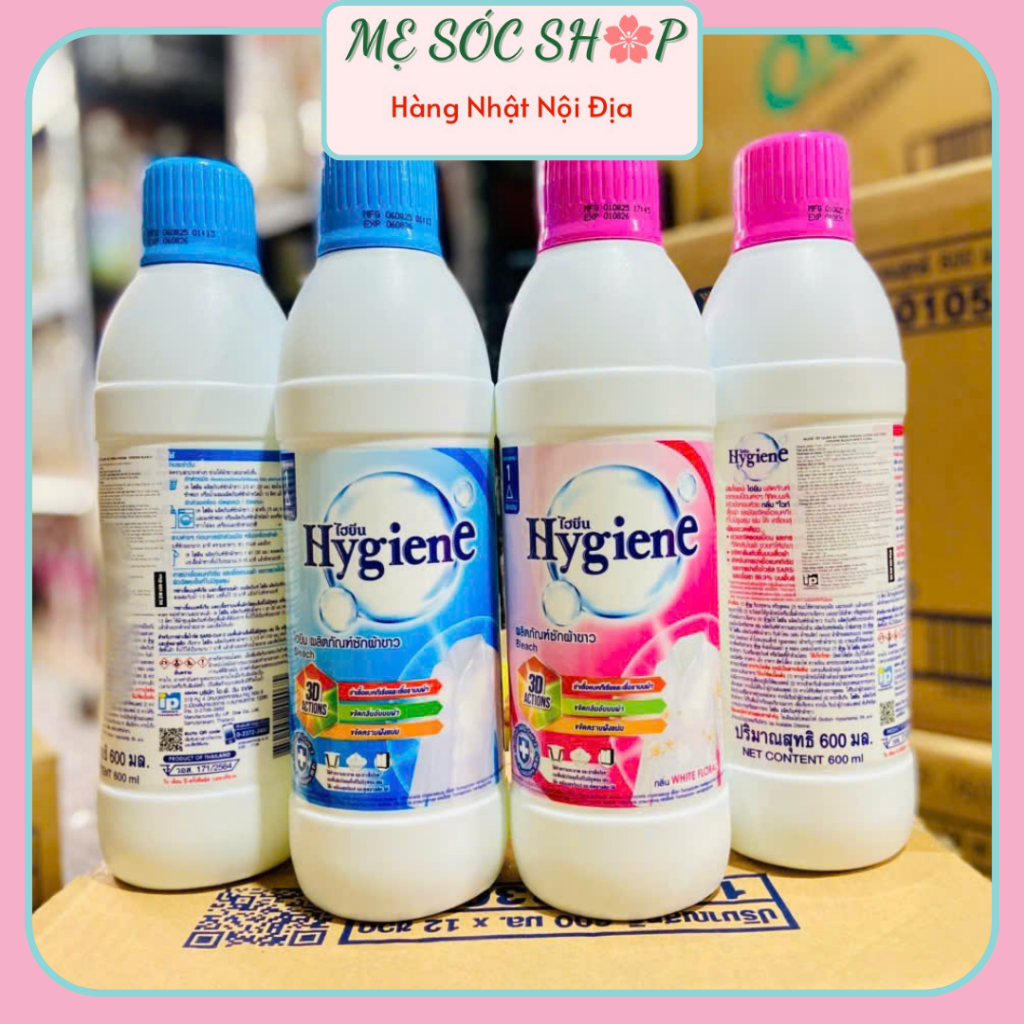 Nước Tẩy Quần Áo Trắng & Màu Hygiene Thái Lan 250ml/600ml - Nước tẩy Hygiene sạch các vết bẩn