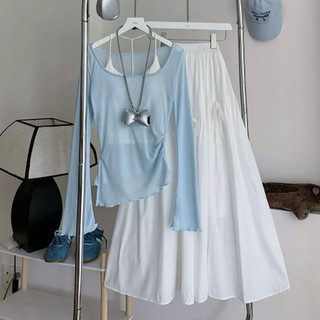   Không kèm áo trong  ÁO THUN GIẤY ÁO KIỂU TAY DÀI FORM ÔM - KARI - 10903 - JEMCLOSET 