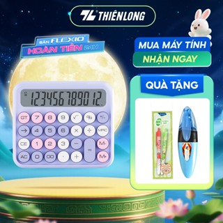 Máy tính cầm tay văn phòng để bàn Thiên Long Flexio - máy tính mini 12 số, phù hợp tính toán, bảo hành chính hãng