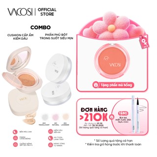 Combo Phấn Cushion & Phấn Phủ Vacosi VK15-VP11 Gồm 2 món: 1 Hộp Phấn Cushion và 1 Hộp Phấn Phủ