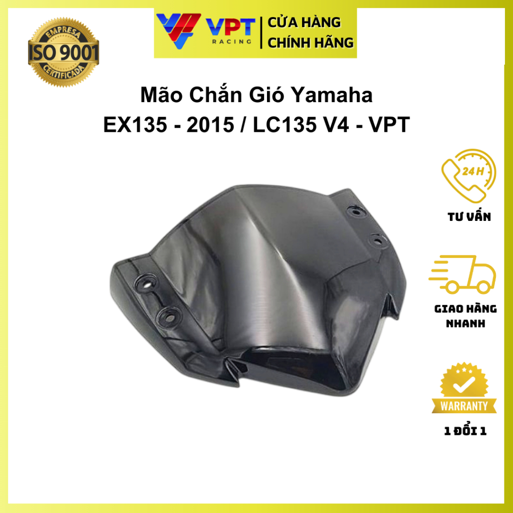 Kiếng chắn gió Exciter 135-2015 | Mão ốp đầu LC135-V4 chính hãng VPT, Malaysia 55D-F8381