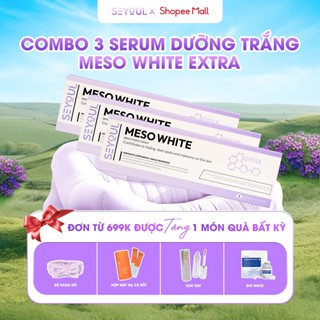 Combo 3 Hộp Tinh Chất Dưỡng Trắng Da Meso White SEYOUL Dưỡng Ẩm Tại Nhà Hỗ Trợ Mịn Da, Trắng Da - Tặng 2 Miếng Mặt Nạ