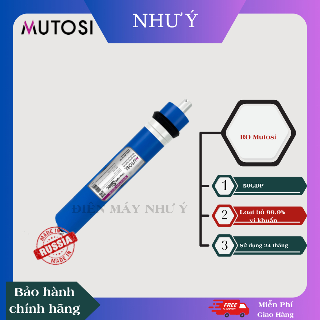 ```Lõi Màng Lọc Nước RO Mutosi Số 4 - Loại 50GPD Dành Cho Hệ Thống Lọc Nước RO...```
