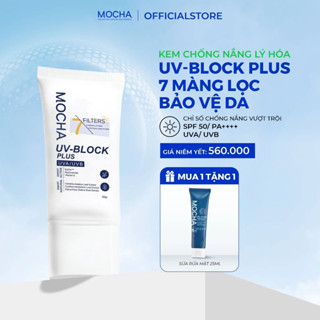 [TẶNG SRM] Kem Chống Nắng Kiềm Dầu 16H, Nâng Tone Mỏng Nhẹ, Mocha Derma SPF 50+