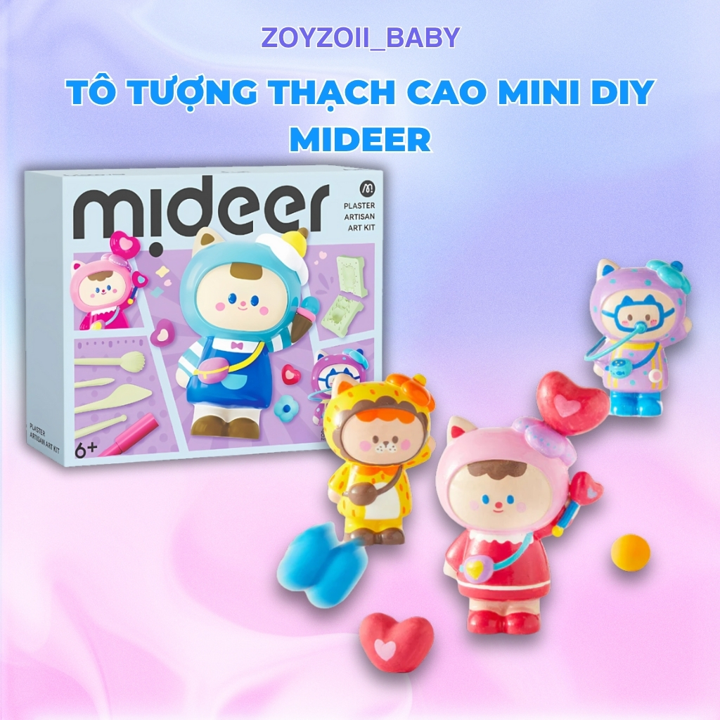 Đồ Chơi Tô Tượng Mini Cho Bé Mideer Plaster Artisan Art Kit, Khuôn Làm Tượng Mini