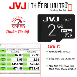 Thẻ nhớ 2G JVJ C10 tốc độ cao - Dùng Cho Điện Thoại, Máy Ảnh, Loa, Đài,... Bảo Hành 5 Năm 1 Đổi 1