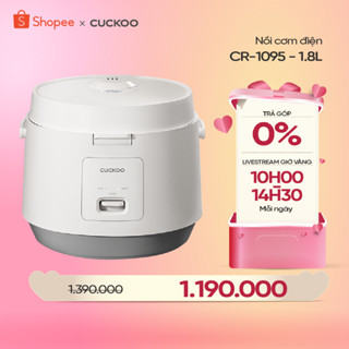 Nồi cơm điện Cuckoo 1.8L CR-1095 màu trắng- Công nghệ nhiệt 3D - bản quốc tế tiếng Anh - Hàng chính hãng Cuckoo Việt Nam