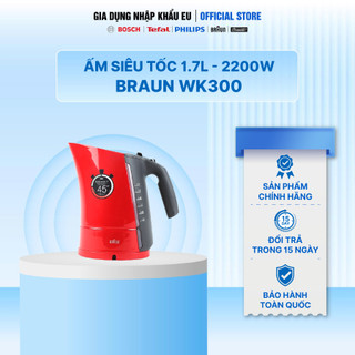 Ấm Đun Siêu Tốc Cao Cấp Braun WK300 | Công suất 2200W | Dung Tích 1.7L | Bảo Hành 2 Năm