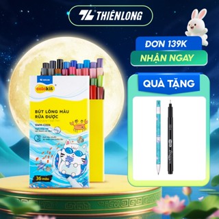 Bút lông màu Fiber Pen 36 màu Thiên Long Colokit rửa được tiêu chuẩn Châu Âu an toàn sử dụng tô màu, vẽ tranh SWM-C006