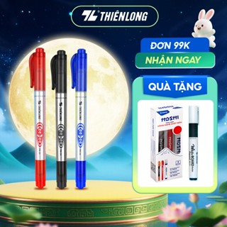 Combo 5/10/20 Bút lông dầu 2 đầu bút Thiên Long PM-04 bám dính tốt trên các vật liệu: Giấy, gỗ,nhựa, thủy tinh, gốm, sứ