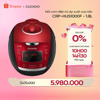 Nồi cơm điện tử áp suất cao tần Cuckoo 1.8 lít CRP-HUS1000F màu đỏ- lòng nồi chống dính cao cấp phủ Xwall Black