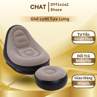 Ghế Lười Tựa Lưng Thiết Kế Kiểu Dáng Hàn Quốc Bọc Nhung Mềm Mại Bơm Hơi Tiện Lợi  GVQ Store  