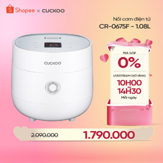 Nồi cơm điện tử CUCKOO CR-0675F phiên bản quốc tế 1,08 lít- Lòng nồi chống dính - Hàng chính hãng
