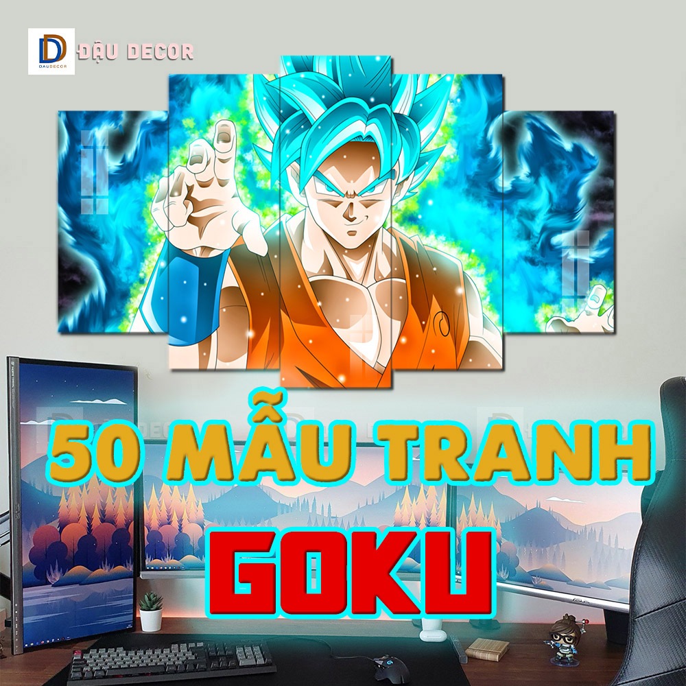 Bộ 5 Tấm Tranh Ghép Black GOKU. Blue Goku, red goku, tranh Drgonball