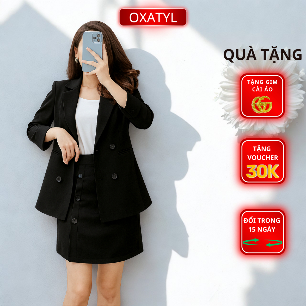 Áo vest Blazer nữ cao cấp OXATYL M453 với thiết kế hiện đại và thanh lịch 2 lớp tay lỡ | BigBuy360 - bigbuy360.vn
