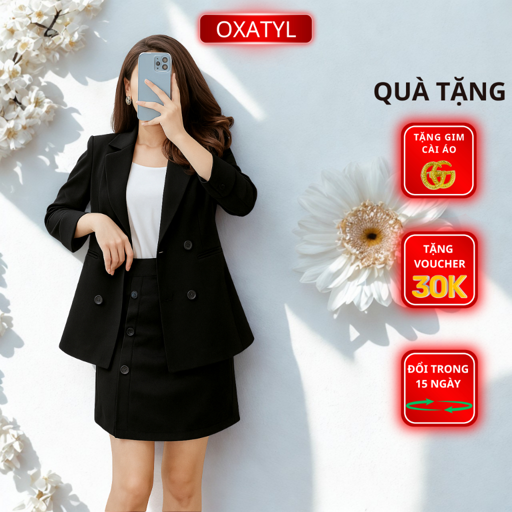 Áo vest Blazer nữ cao cấp OXATYL M453 với thiết kế hiện đại và thanh lịch 2 lớp tay lỡ