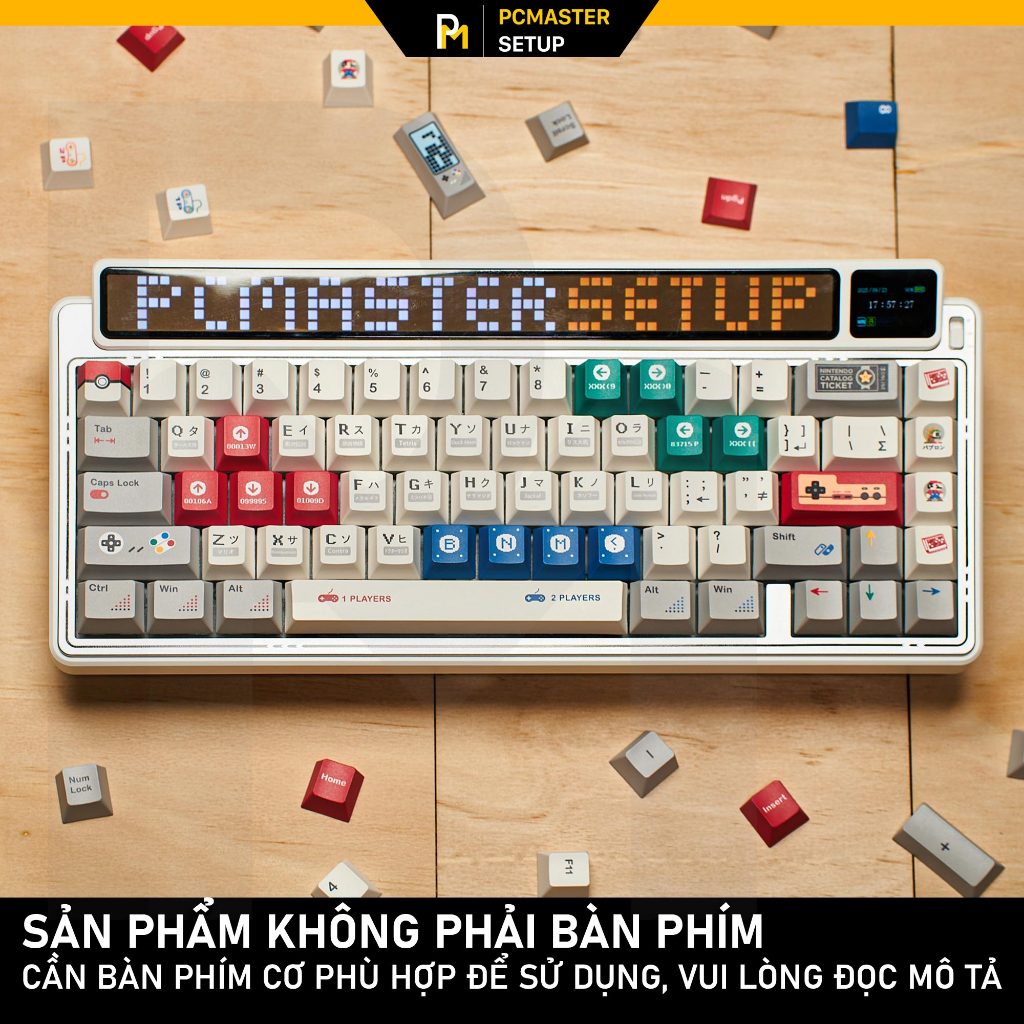 Bộ Keycaps pbt cao cấp Nostalgic Game cạnh dày profile Cherry công in dyesub 5d