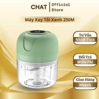 Máy Xay Tỏi Xanh 250Ml Công Suất 23W Cầm Tay Cổng Sạc USB Tiện Lợi Cho Việc Nội Trợ (GVQ Store)