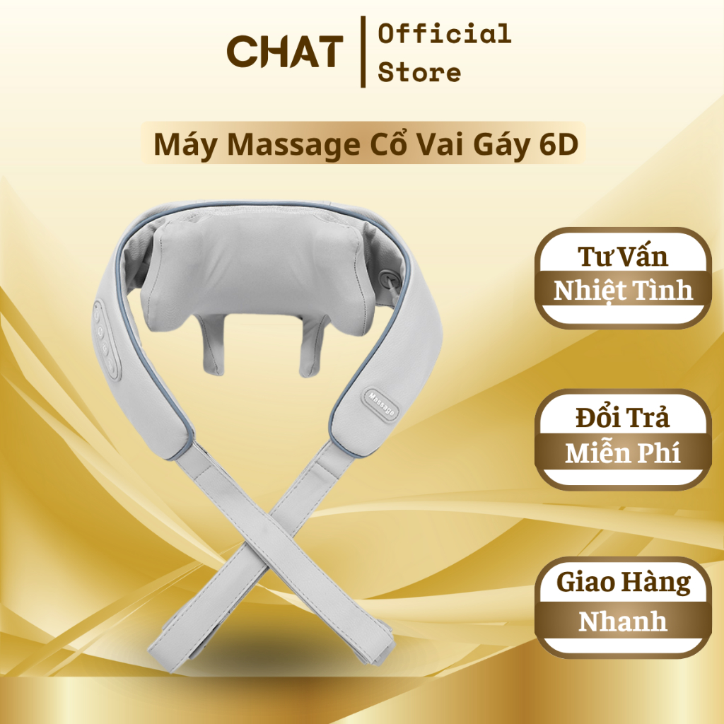 Đai Massage Cổ Vai Gáy 6D Giảm Đau Mỏi Công Suất 10W Tích Điện Tiện Lợi Sử Dụng Thư Giãn GVQ Store