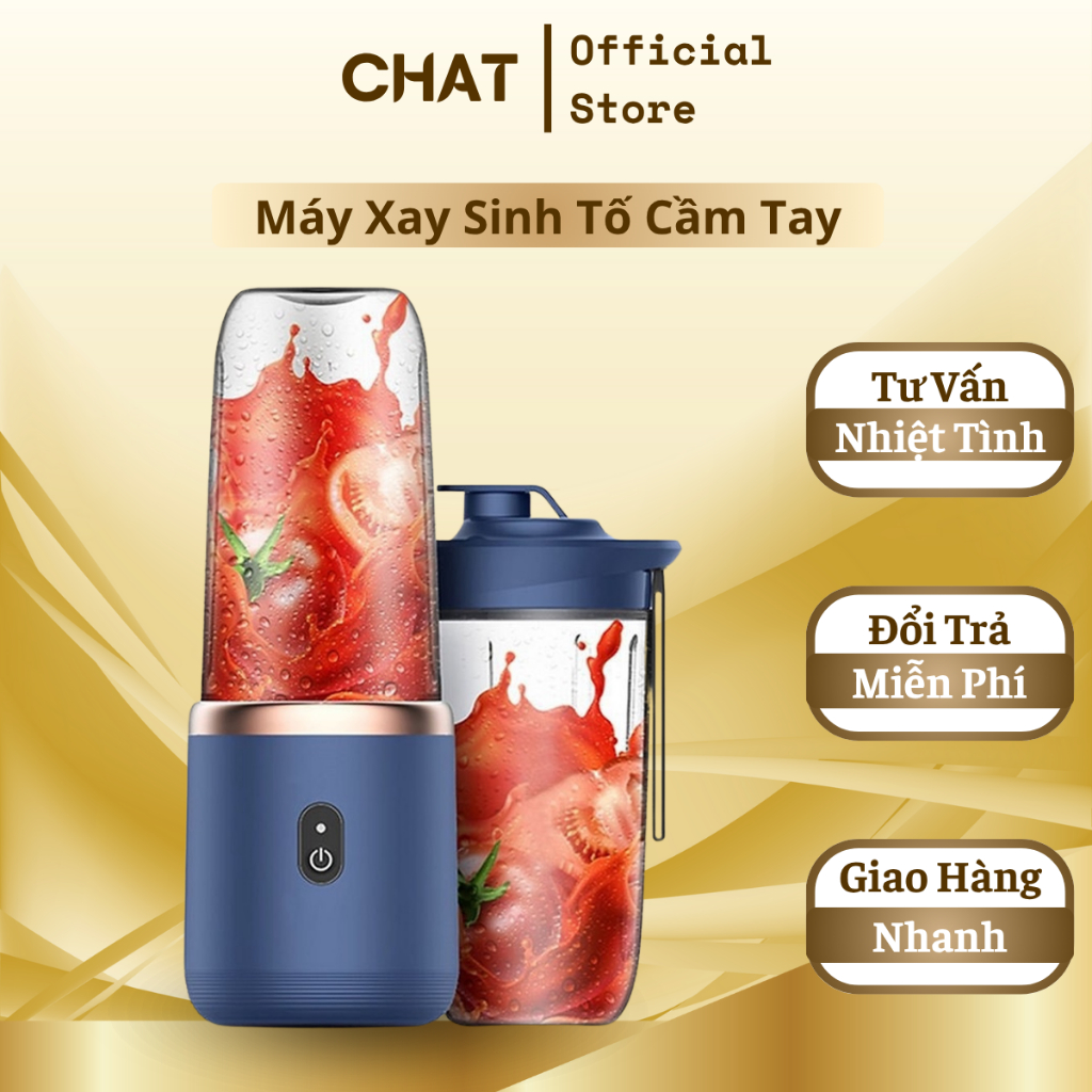 Máy Xay Sinh Tố Cầm Tay Đa Năng Sạc USB Kèm Nắp Tiện Lợi Mang Đi (GVQ Store)