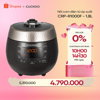 Nồi cơm điện tử áp suất Cuckoo 1.8 lít CRP-R1000F màu đen - lòng nồi chống dính cao cấp phủ Xwall Black- Quốc tế