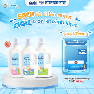 Nước Giặt Xả Cho Bé Sachi Organic Thơm Lâu, Kháng Khuẩn và Giữ Bền Màu Vải An Toàn Cho Trẻ Nhỏ 2KG